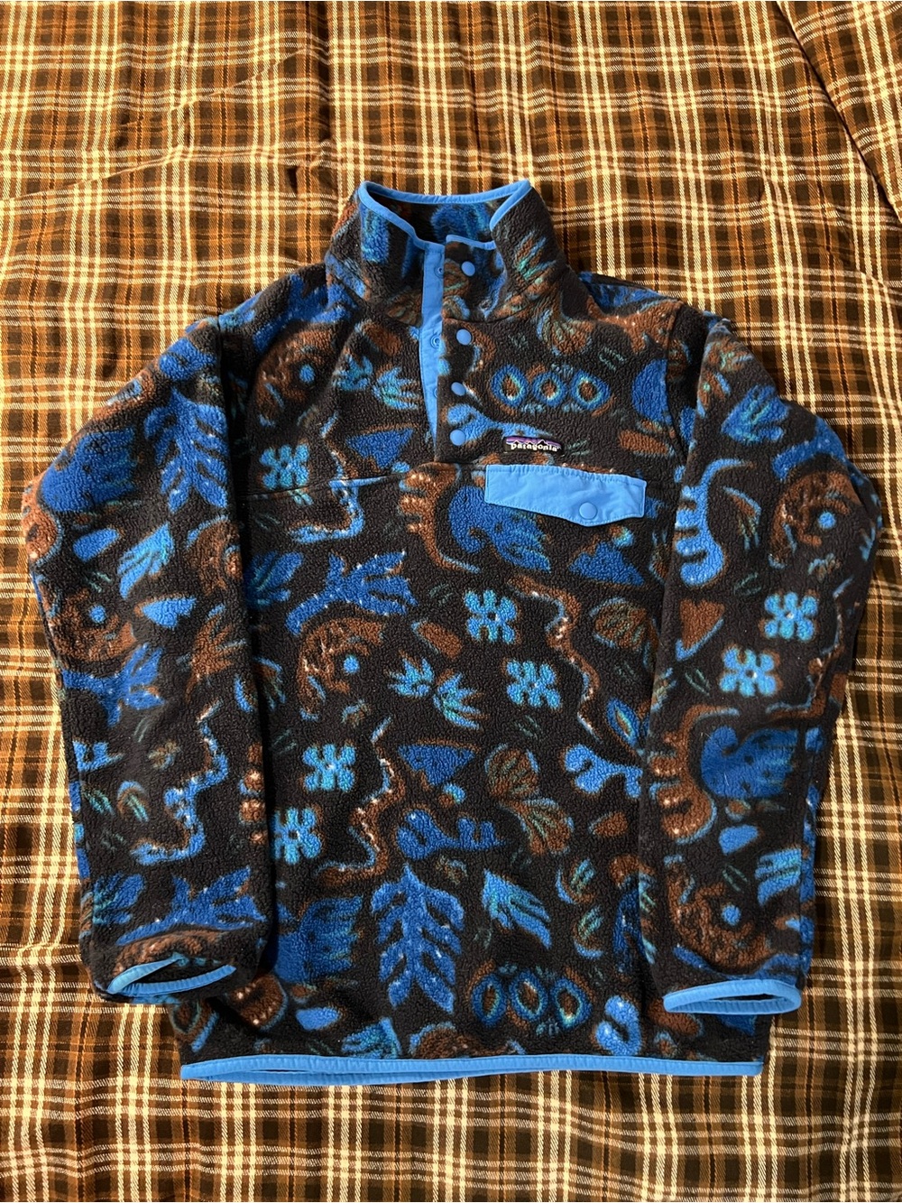 Patagonia Lightweight Synchilla Snap-T Women's XS Across Oceans: Pitch Blue